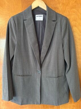 Old Navy Women's Grey Single-Button Blazer